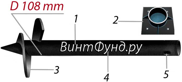 винтовая свая 108 мм